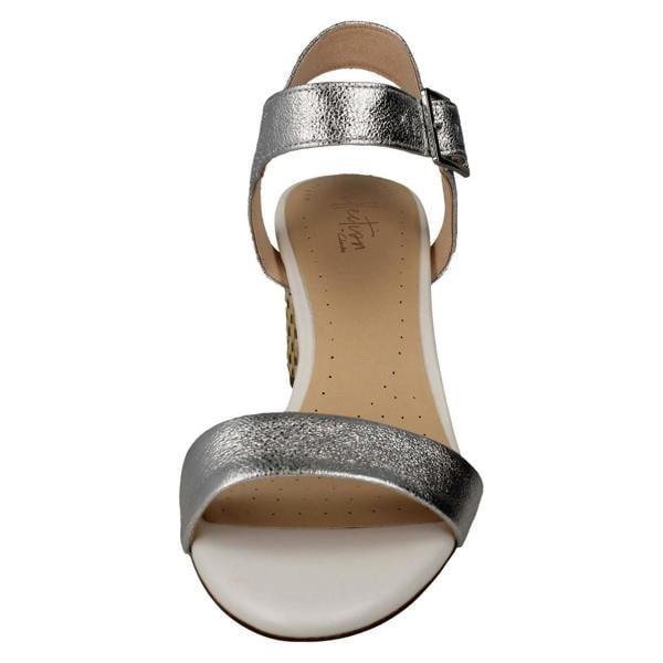 Clarks Ladies Clarks Block Heeled Peep Toe Sandals Amali Weave