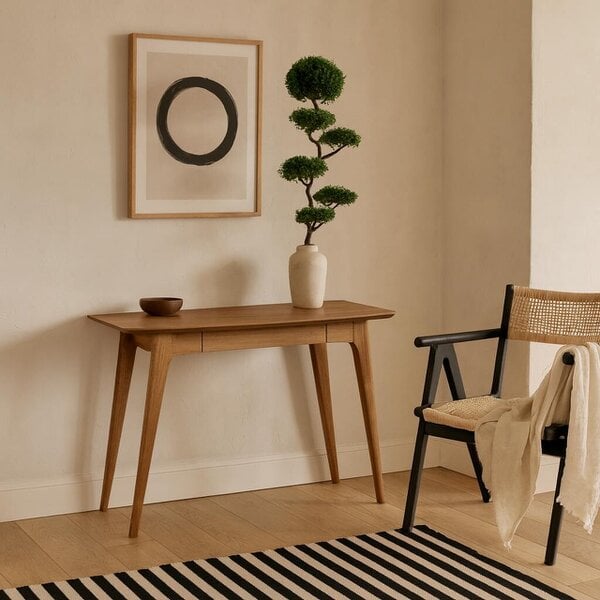 Wyld Haus Milan Oak Veneer Desk with Integrated Drawer