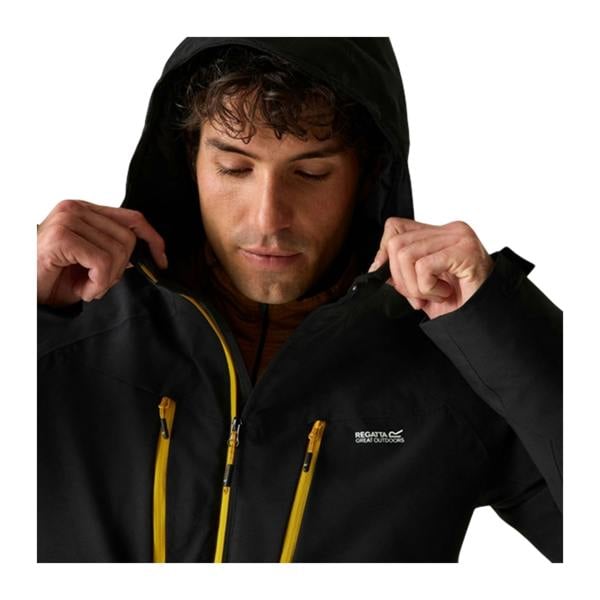 Regatta Mens Highton Two Tone Waterproof Stretch Insulated Jacket - Black/Sunset - 
