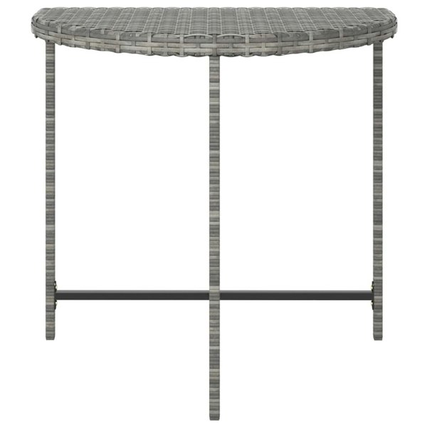 Berkfield Garden Table Grey 80x50x75 cm Poly Rattan