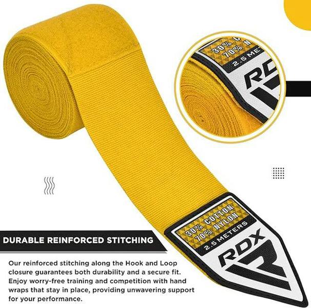 RDX Sports HAND WRAPS 2.5 METER YELLOW