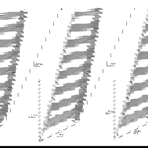 Monstershop Adjustable 8 Section Galvanised Staircase - 900mm Wide
