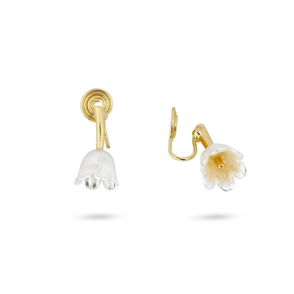 Gold Trip Tulip Clip On Earrings