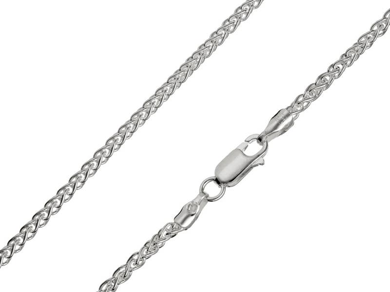 Cooksongold 925 Sterling Silver Round Spiga Necklace Chain, 100% Recycled Silver