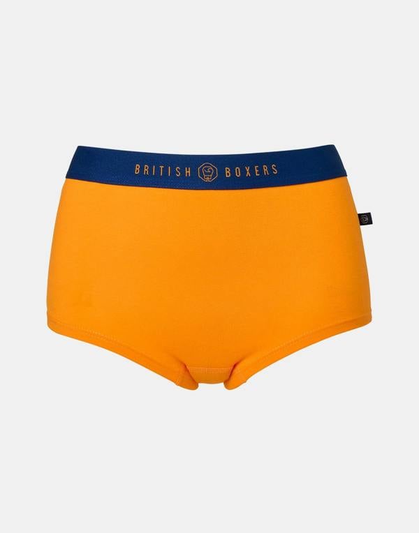 British Boxers Three-pack Women's Cotton Hipster Boxer Briefs – Citron Blue