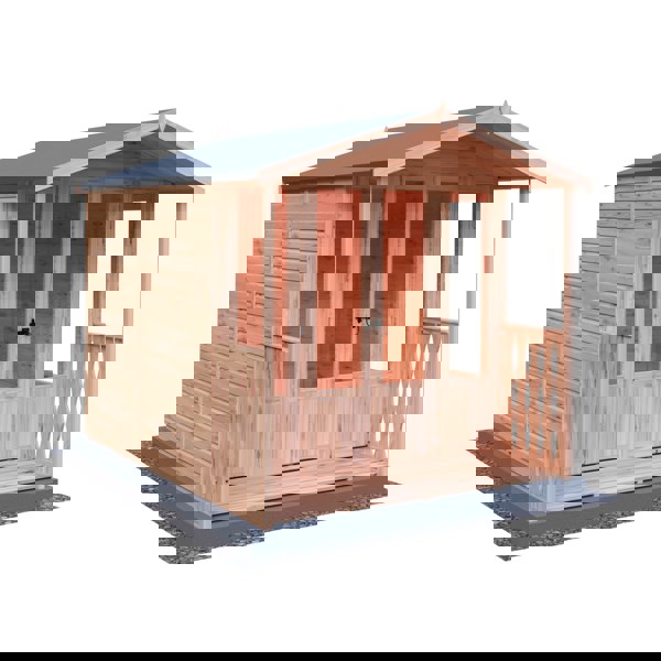 Shire Parham & Verandah 7x7 12mm interlock Clad wooden Summerhouse - Best Shed