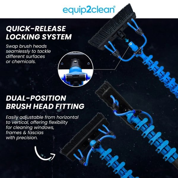 Aquaspray® Venom 40ft 100% Carbon Fibre Waterfed Window Cleaning Pole 8-Section