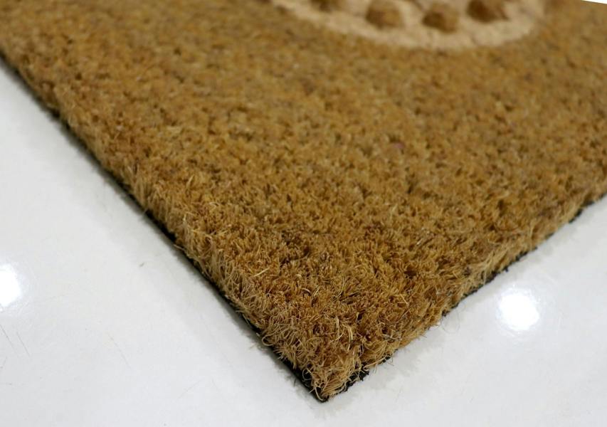 A.Unique Home 15mm Coir Doormat Non-Slip PVC Back - Hello Embossed 40x80cm
