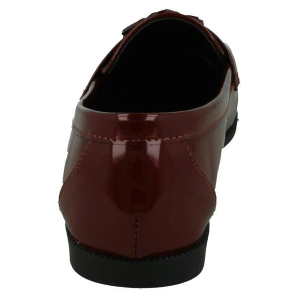 Spot On Ladies Spot On Tassel Trim Wide Fit Slip On Shoes F80560
