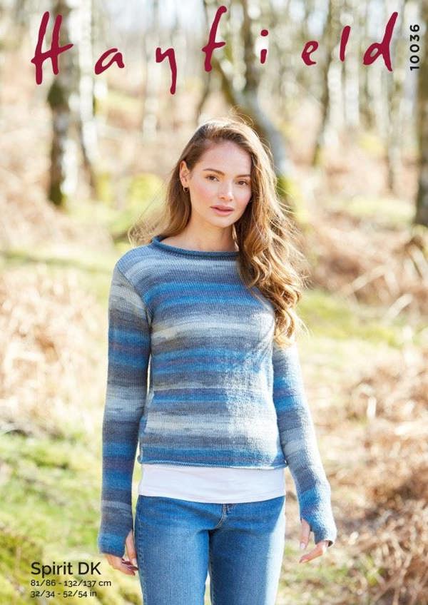 Hayfield Spirit DK Knitting Pattern 10036, Sweaters for Women, 32 - 54 Inches