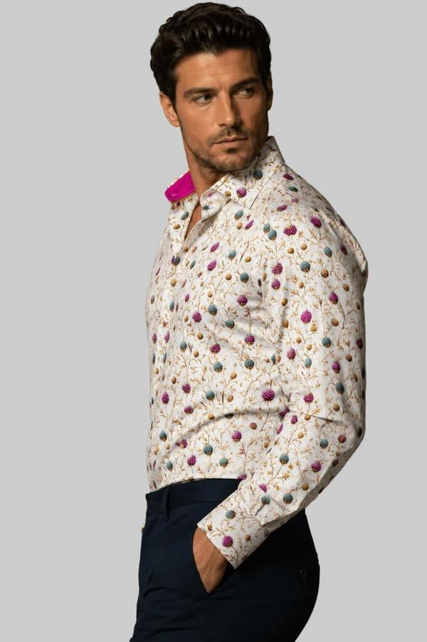 HIGHLAND THISTLES PRINT SHIRT - Claudio Lugli Shirts