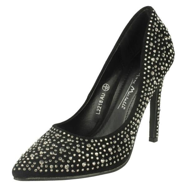 Anne Michelle Ladies Anne Michelle Diamante Court Shoes