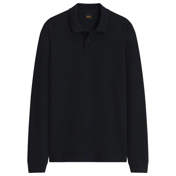 Boss Petempestolong 1 Waffle LS Polo - Dark Blue