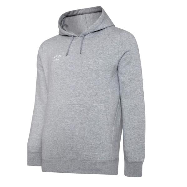 Umbro Mens Club Leisure Hoodie - Grey Marl/White - 