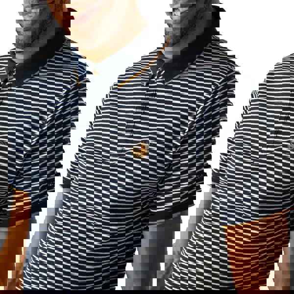 Regatta Mens Tiver Striped Polo Shirt - Navy/Stone White - 