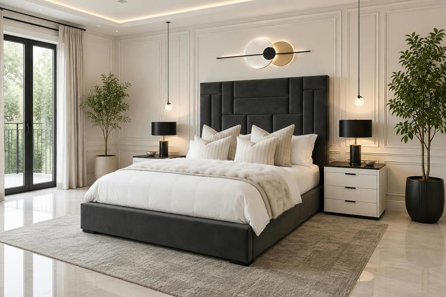Paradise Beds Abstract Haven Ottoman Bed With Headboard