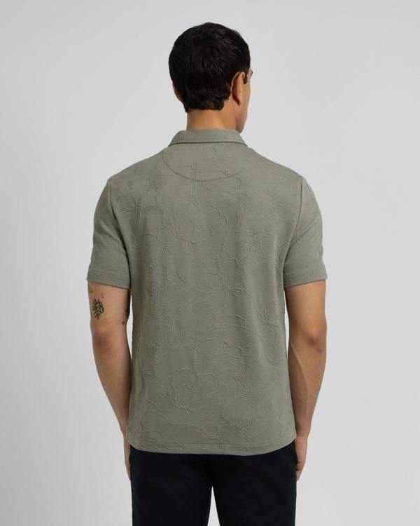 Steel & Jelly Adwell - Linear Floral Jacquard Polo Shirt