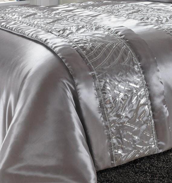 Shimmer Silver Bed Runner