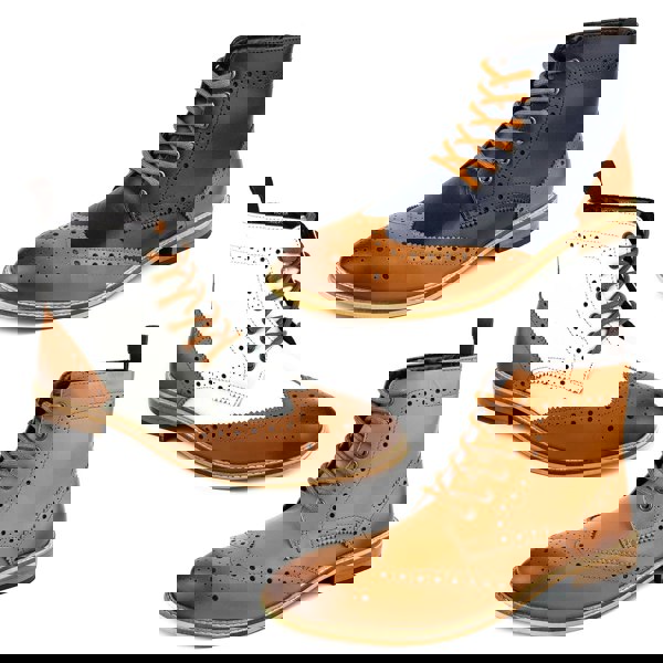 Frank James Kensington Mens Lace Brogue Leather Boots