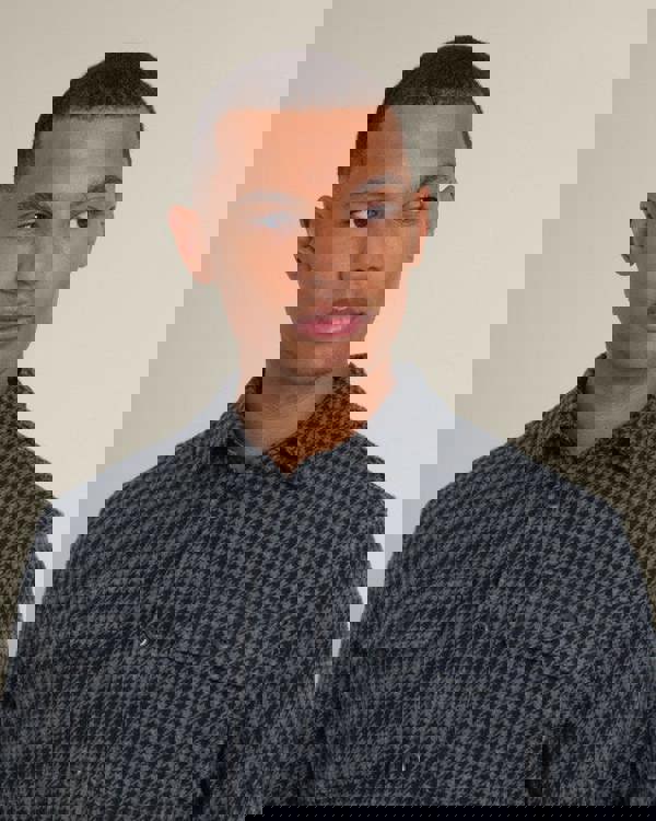 Larsson & Co Ommel - Houndstooth Jersey Casual Overshirt