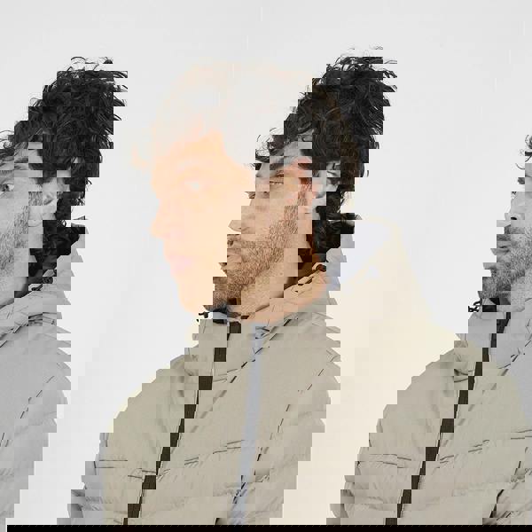 Brave Soul Taupe Padded Hooded Jacket - Taupe Image 4