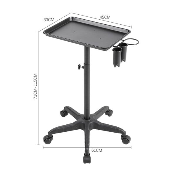 Adjustable Salon Tray Cart on Wheels Pet Grooming Tables Living and Home