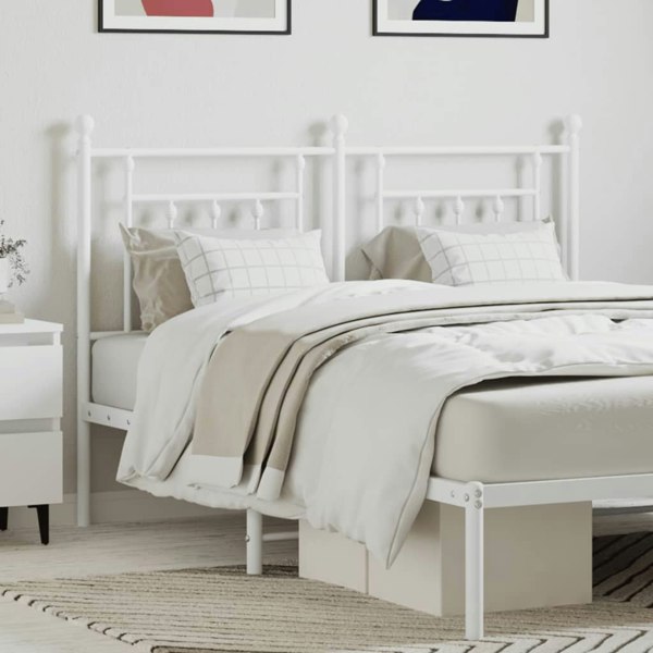 Berkfield Metal Headboard White 150 cm