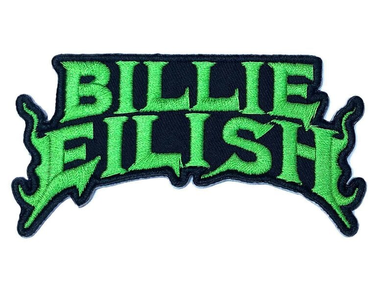 Billie Eilish Patch Flame Green new Official 9x5cm