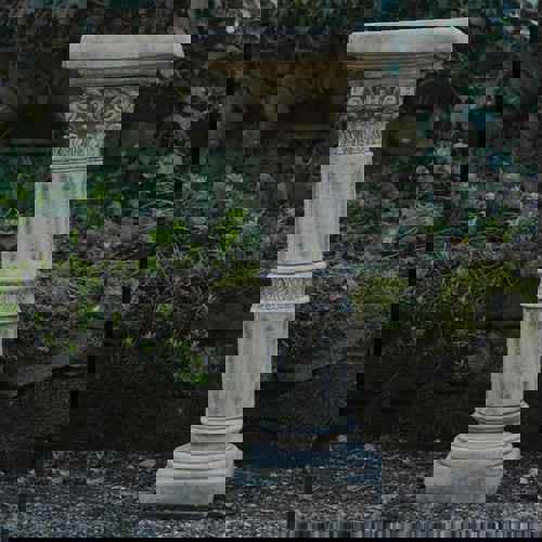 Classic Corinthian Birdbath with Square Top