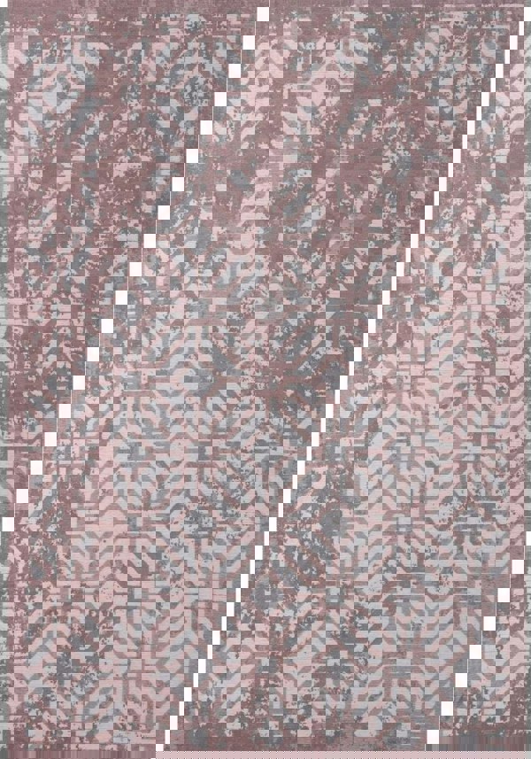 Machine Washable Flatweave Rug Geometric in Pink