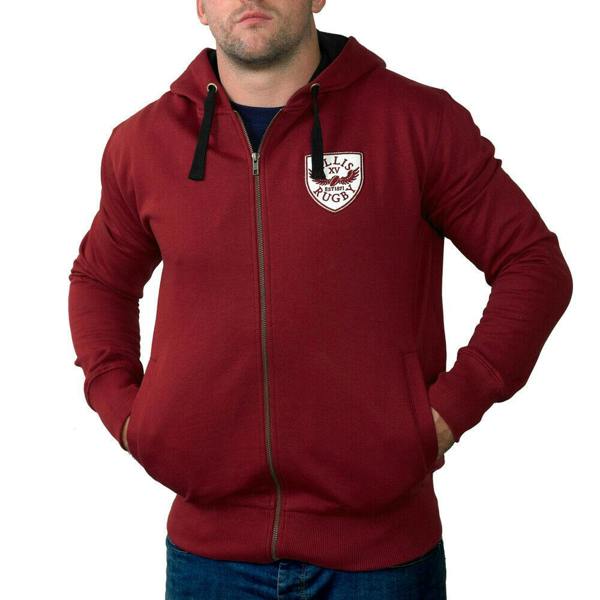 Ellis-Rugby-Crest-Hoodie-Red-Model