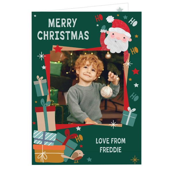Personalised Memento Company Personalised Photo Upload Pack of 10 Santa Christmas Cards