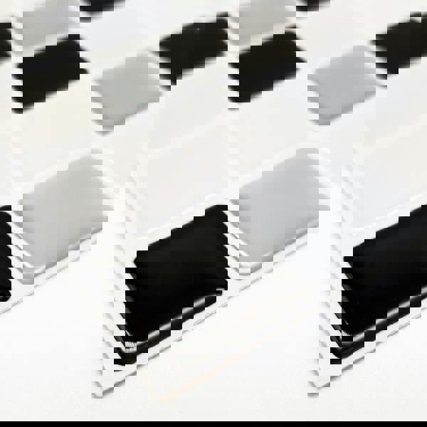 Classic Black and White Mosaic Glossy 3D Sticker Tile 30.5 x 15.4cm (12 x 6 in) - 12pcs in a pack