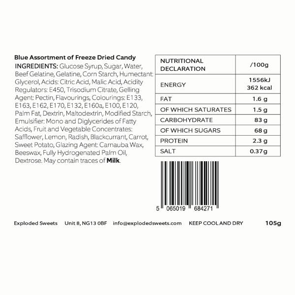 Exploded Sweets Blue Mix | Exploded Sweets | Freeze Dried Sweets UK