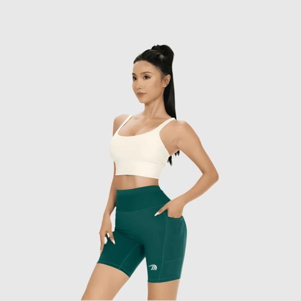 Anniou UPF 50+ Compression Sports Shorts - green