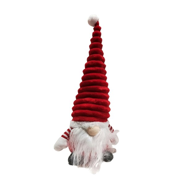 Samuel Alexander 40cm Sitting Plush Christmas Gonk with Grooved Hat in Red