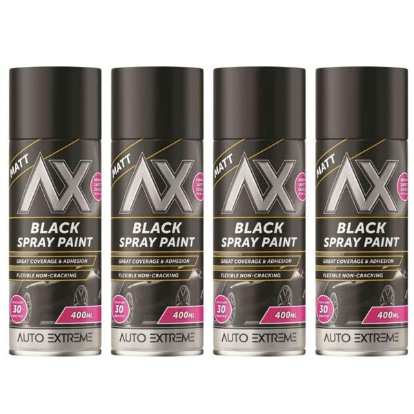 Auto Extreme 4X Auto Extreme Black Matt Spray Paint 400ml