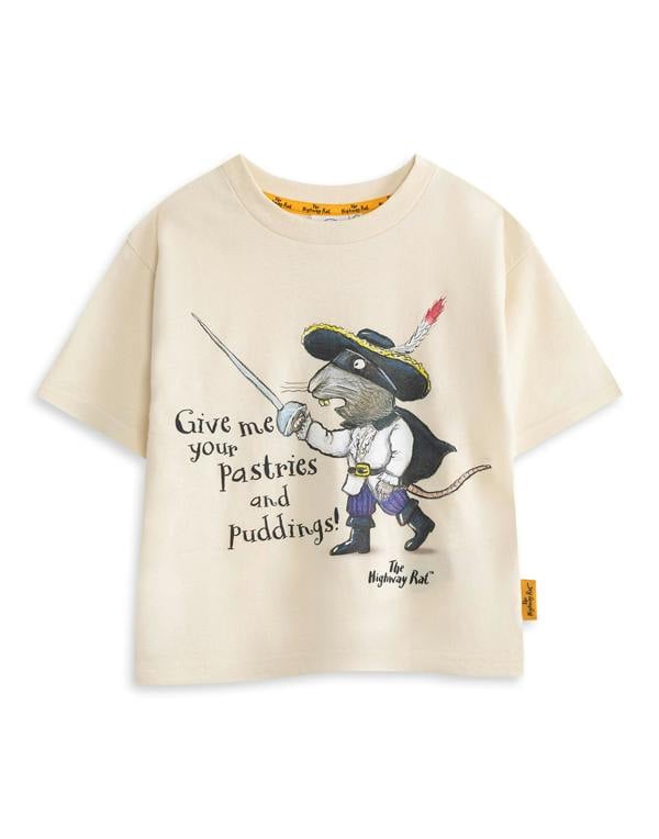 The Highway Rat Unisex Kids Beige Character Short Sleeved T-Shirt