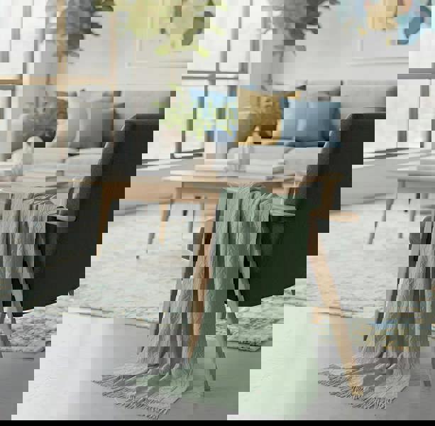 Anyhouz Anycozy Gray Faux Cashmere Throw Blanket Diamond Knit 130x180cm