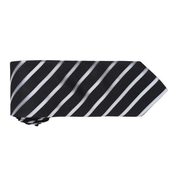 Premier Mens Stripe Tie - Black/Silver - 