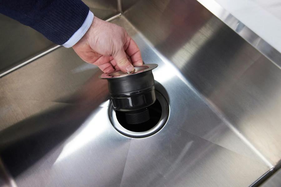 Top-Fix | Basket Strainer Kitchen Sink Waste with Overflow | Polished Steel Finish