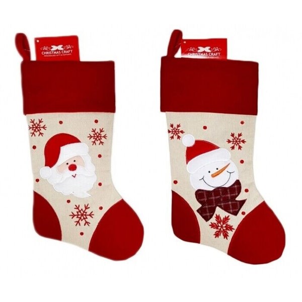 Diletto Gifts Personalised Christmas Stocking - Red & Cream