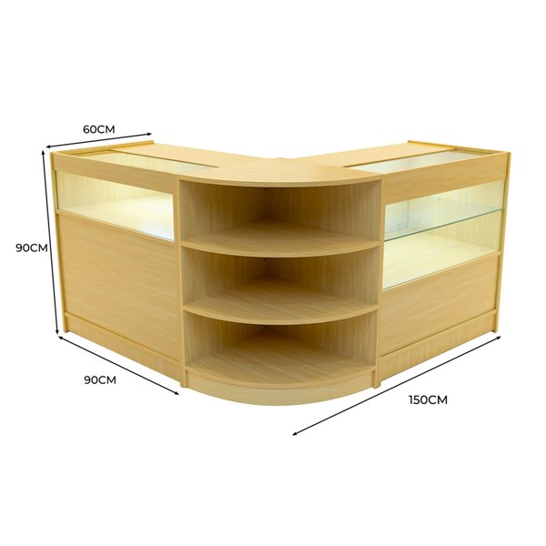 Monstershop Harmonia LED Shop Counter Set B900, C900 & LM60 - Maple