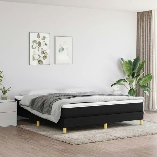 Berkfield Box Spring Bed Frame Black 180x200 cm 6FT Super King Fabric