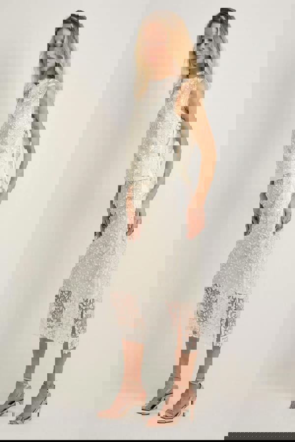 GWD Imara Floral Embroidery, Sheer Sparkle Skirt