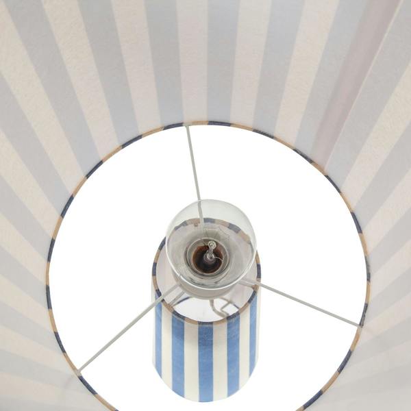 Amparo Blue and Oatmeal Linen Floor Lamp with Fabric Shade and Base Image 5