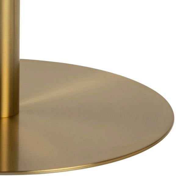 Furniture To Go Corby Round Dining Table with White Polished Marble Top & Gold Base inc 4 Brooke Dining Chairs in Beige