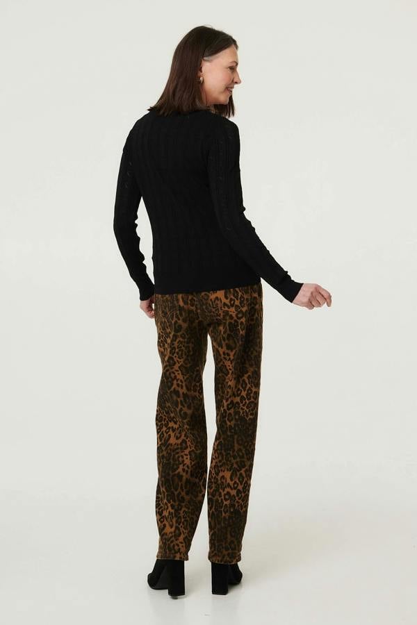 Black | Heart Textured Slim Long Sleeve Cardigan