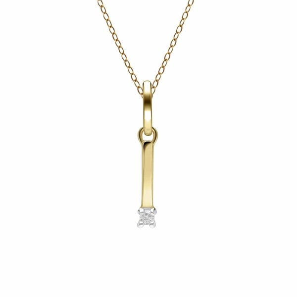 191P0742019 Initial Diamond Letter Necklace In 9ct Yellow Gold 10