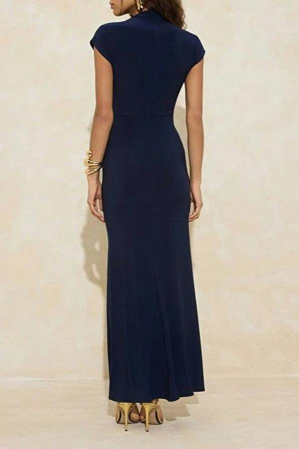 WOVCOR Maxi Evening Dress with Accessory Details